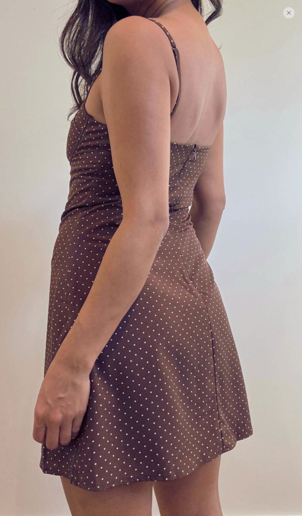 Brown Polka Dot Mini Dress